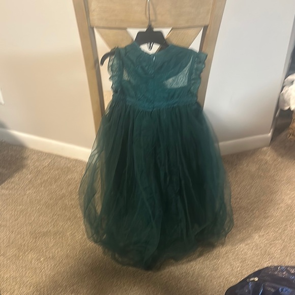Green Sleeveless Halter Gown for Wedding Guest - Picture 2 of 2